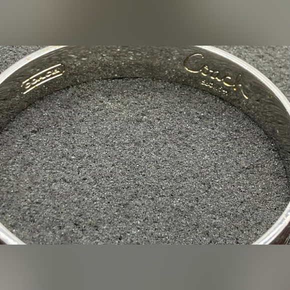 COACH Designer Magenta Purple & Silver Signature 1/2" Wide Bangle Bracelet - Picture 5 of 8